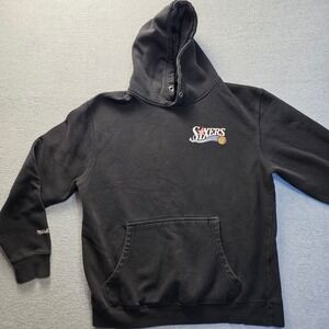 Mitchell & Ness Philadelphia 76ers Mens Large Black Hoodie Graphic Sweatshirt